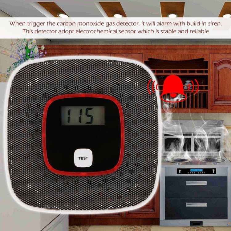 Carbon Monoxide Detector Gas Alarm Sensor Poisoning Gas Tester Human Voice Warning Detector with LCD Display(White) - Smoke Gas Detector by PMC TechLife | Online Shopping South Africa | PMC TechLife