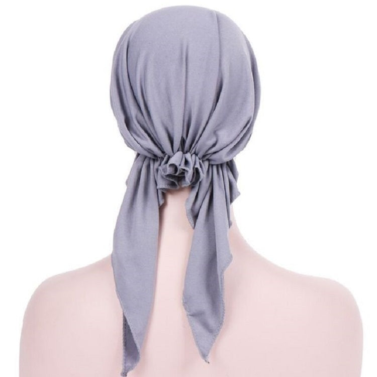 Curved Two Tail Wrap Cap Turban Hat, Size:M (56-58cm)(White) - Turban by PMC Jewellery | Online Shopping South Africa | PMC Jewellery