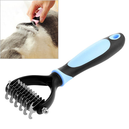 Fur Hair Grooming Hair Shedding Tool Brush for Dog Pet Cat(Blue) - Brushes by PMC Jewellery | Online Shopping South Africa | PMC Jewellery
