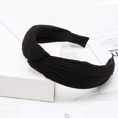 Soft Knotted Headband Hairband Lady Bow Hair Hoop Hair Accessories(Black) - Hoops by PMC Jewellery | Online Shopping South Africa | PMC Jewellery