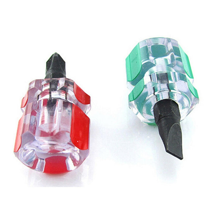 2 PCS Mini Portable Radish Head Screw Driver Transparent Handle Repair Hand Tools(Slotted Screwdriver) - Screwdriver Tools by PMC Jewellery | Online Shopping South Africa | PMC Jewellery