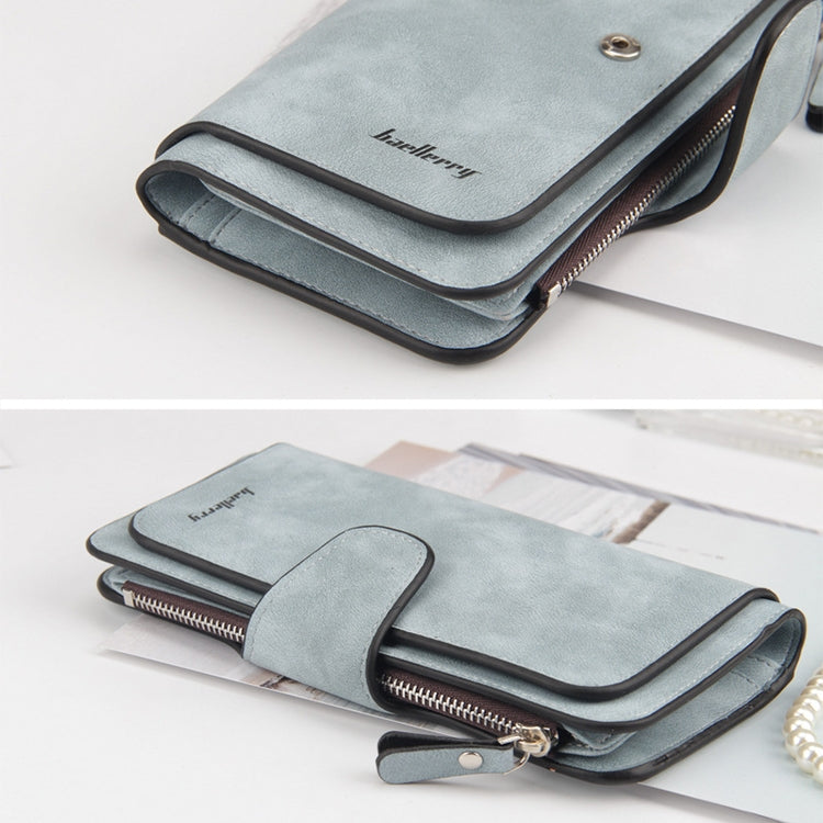 Women Scrub Leather Lady Purses Clutch Long Female Wallet(Light Gray) - Wallets by PMC Jewellery | Online Shopping South Africa | PMC Jewellery