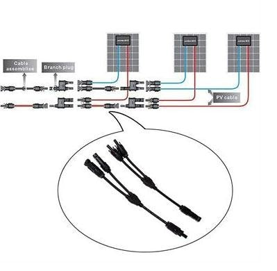 1 Pair MC4 Branch Y Adapter Connectors M/M/F and F/F/M for Solar Panels Cable(mc4) - Connectors by PMC Jewellery | Online Shopping South Africa | PMC Jewellery