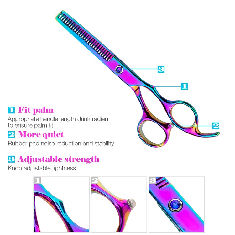 Professional Hair Cutting Scissor Hairdressing Kit Thinning Scissors Barber(Purple Thinning（SXLC-601T)) - Hair Trimmer by PMC Jewellery | Online Shopping South Africa | PMC Jewellery