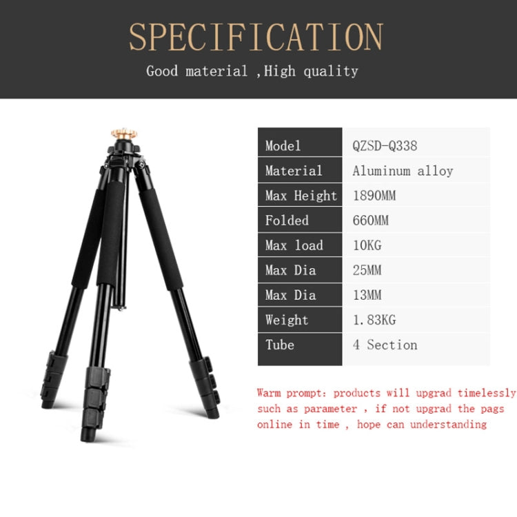 Q338 4-Section Folding Legs Live Broadcast Aluminum Alloy Tripod Mount With Three-dimensional Head - Tripods by PMC Jewellery | Online Shopping South Africa | PMC Jewellery