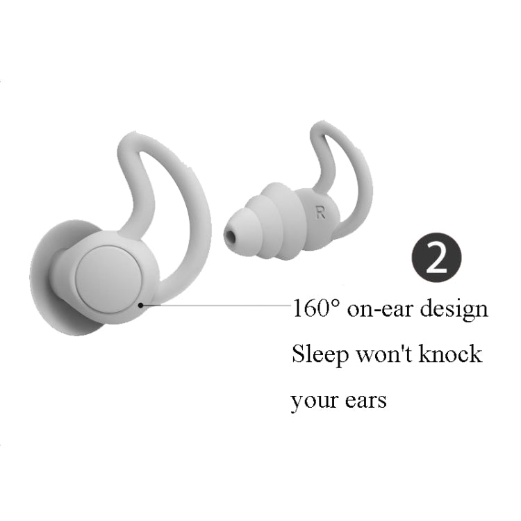 4 PCS / 2 Pair Shark Fin Nnti-falling and Noise-reducing Earplugs Anti-Noise Earplugs For Sleeping Dormitory Noise Cancelling And Noise Prevention Earplugs(Gray (3 Layers)) - Earmuff & Pad by PMC Jewellery | Online Shopping South Africa | PMC Jewellery