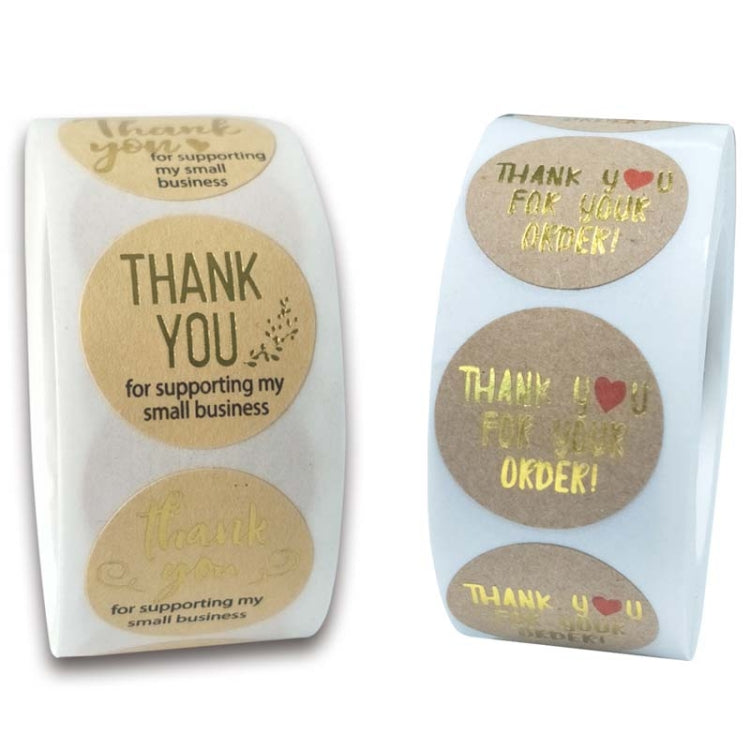 Roll Kraft Paper Hot Stamping Thanks You Baking Sticker Label, Size: 2.5cm / 1 inch(D-04) - Sticker & Tags by PMC Jewellery | Online Shopping South Africa | PMC Jewellery