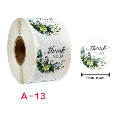 Roll Flower Thank You Sticker Birthday Party Wedding Decoration, Size: 2.5cm/1inch(A-13) - Sticker & Tags by PMC Jewellery | Online Shopping South Africa | PMC Jewellery