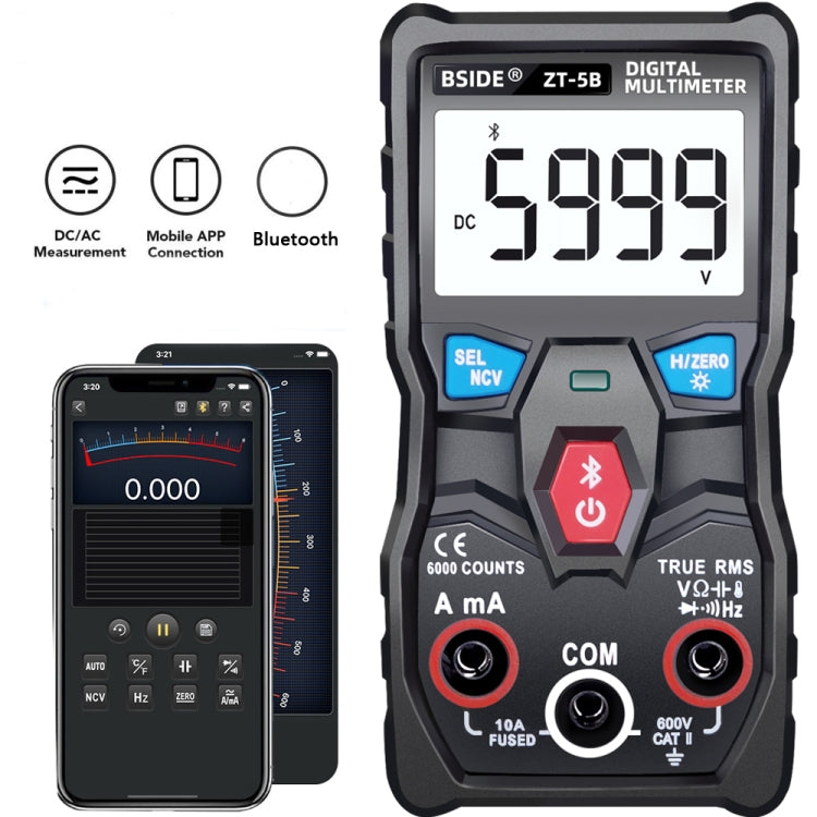 BSIDE ZT-5B Smart Bluetooth 6000 Words Automatic Range Digital Multimeter - Digital Multimeter by BSIDE | Online Shopping South Africa | PMC Jewellery