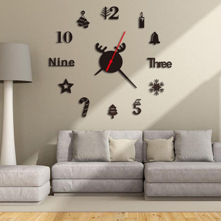 Acrylic 3D Wall Clock DIY Living Room Bedroom Wall Background Decoration(Black) - DIY Clocks by PMC Jewellery | Online Shopping South Africa | PMC Jewellery