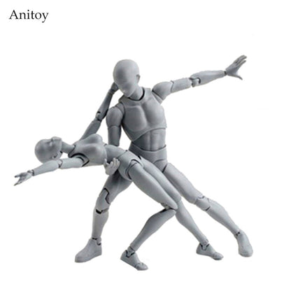 Figuarts Body Body-Chan Body-Kun Grey Color Ver Black PVC Action Figure Collectible Model Toy(Male)(B) - Model Toys by PMC Jewellery | Online Shopping South Africa | PMC Jewellery