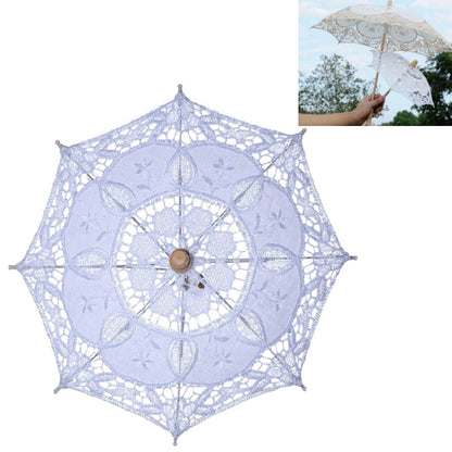 Wedding Bridal Lace Umbrella Shooting Props Wedding Supplies, Size: Length 43/Diameter 45cm(White) - Umbrellas by PMC Jewellery | Online Shopping South Africa | PMC Jewellery