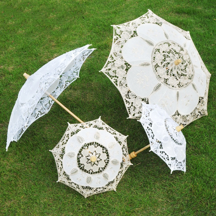 Wedding Bridal Lace Umbrella Shooting Props Wedding Supplies, Size: Length 43/Diameter 45cm(White) - Umbrellas by PMC Jewellery | Online Shopping South Africa | PMC Jewellery
