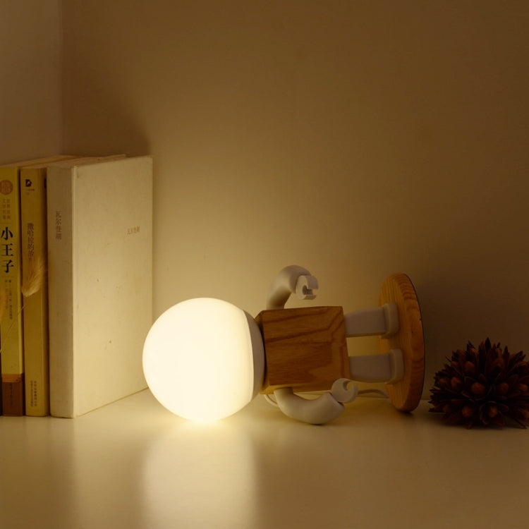 Solid Wood Robot Bedroom Bedside Simple Study Lamp Table Lamp, Style:Plug-in, CN Plug -  by PMC Jewellery | Online Shopping South Africa | PMC Jewellery