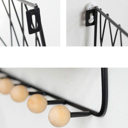 Wall Hook Rack Home Wall Decoration Creative Multifunctional Partition Wrought Iron Rack, Size:Large(Black) - Shelf & Hooks by PMC Jewellery | Online Shopping South Africa | PMC Jewellery