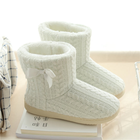 Winter Home Boots Thick-Soled Non-Slip Cotton Slippers, Size: 39-40(White) - Slippers by PMC Jewellery | Online Shopping South Africa | PMC Jewellery