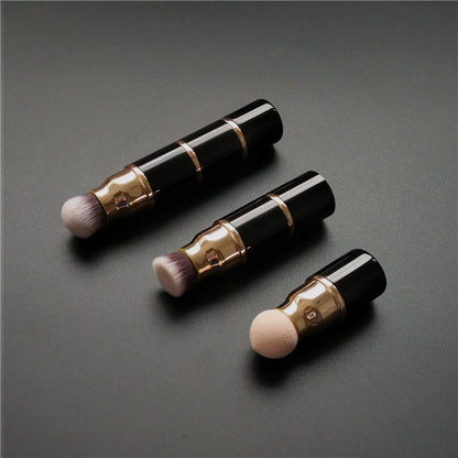 Three-In-One Makeup Brush Stitching Combination Makeup Brush Foundation Brush Loose Powder Brush Sponge Egg - Makeup Brushes by PMC Jewellery | Online Shopping South Africa | PMC Jewellery