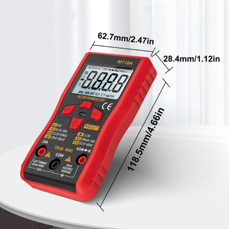 ANENG M118A High-Precision Automatic Range Multimeter Multi-Function Small Electrician Instrumentation Digital Universal Meter - Digital Multimeter by ANENG | Online Shopping South Africa | PMC Jewellery