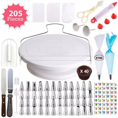 205 in 1 Cake Decorating Turntable Set Cake Decorating Mouth Baking Utensils - Food Molds by PMC Jewellery | Online Shopping South Africa | PMC Jewellery