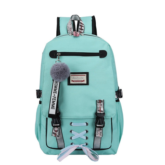 Sports and Leisure USB Charging Anti-Theft Backpack(green) - Double-shoulder Bags by PMC Jewellery | Online Shopping South Africa | PMC Jewellery