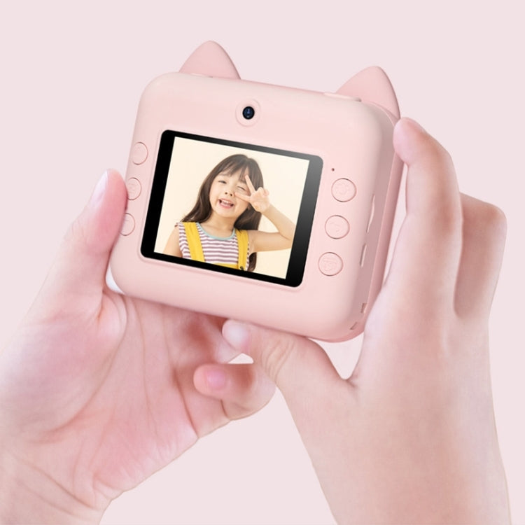 P1 No Card Children Instant Camera 1200W Front And Rear Dual-Lens Mini Print Photographic Digital Camera Toy(Pink Cat) - Children Cameras by PMC Jewellery | Online Shopping South Africa | PMC Jewellery