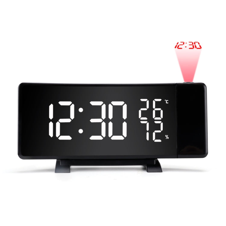 Three-color Projection Radio Alarm Clock USB Digital Alarm Clock Thermometer & Hygrometer - Alarm Clocks by PMC Jewellery | Online Shopping South Africa | PMC Jewellery