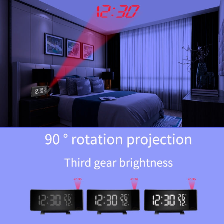 Three-color Projection Radio Alarm Clock USB Digital Alarm Clock Thermometer & Hygrometer - free shipping - PMC TechLife - Order now!