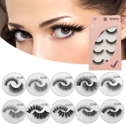 2 PCS 4 Pairs In One Box Handmade Mink False Eyelashes Slender And Long Three-Dimensional Multilayer Eyelashes(G100) - Eyes by PMC Jewellery | Online Shopping South Africa | PMC Jewellery