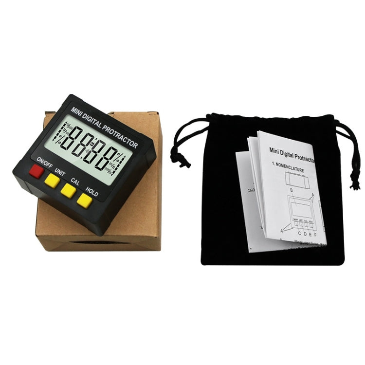Electronic Digital Display Inclinometer Slope Level Protractor Four-Sided Magnetic Angle Ruler - Measuring Tools by PMC TechLife | Online Shopping South Africa | PMC TechLife