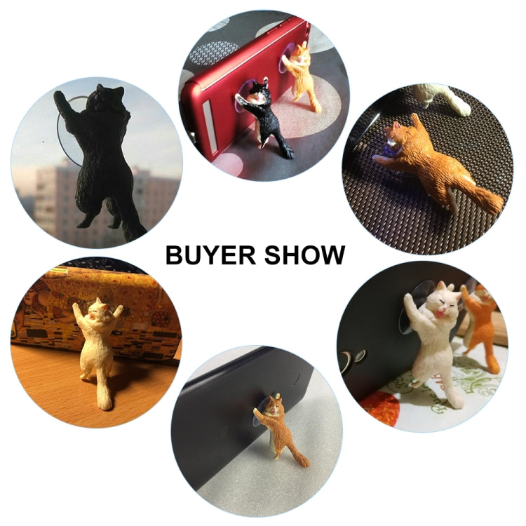 60 PCS Sucker Design Cute Cat Smartphone Holder(Brown orange) - Desktop Holder by PMC Jewellery | Online Shopping South Africa | PMC Jewellery