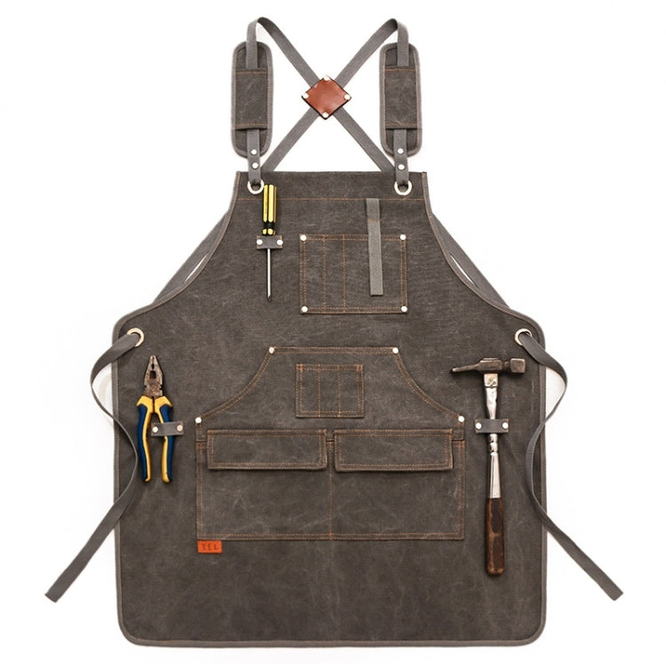 Canvas Apron Barber Roasting Cafe Gardening Woodworking Men And Women Canvas Work Clothes, Specification: For Children 47cm(Gray) - Aprons & Caps by PMC Jewellery | Online Shopping South Africa | PMC Jewellery