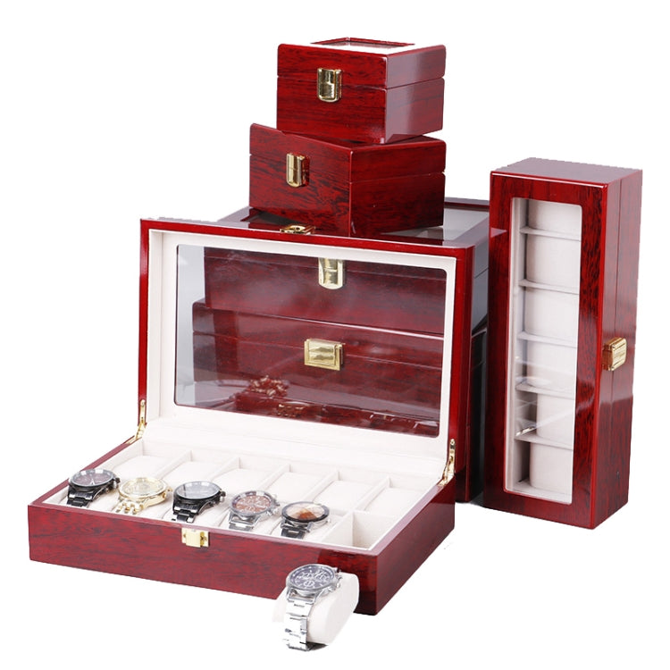 Wooden Baking Paint Watch Box Jewelry Storage Display Box(10-bit Full Carbon Paint) - Watch Storages by PMC Jewellery | Online Shopping South Africa | PMC Jewellery | Buy Now Pay Later Mobicred