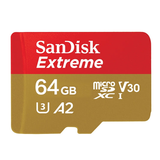 SanDisk U3 High-Speed Micro SD Card  TF Card Memory Card for GoPro Sports Camera, Drone, Monitoring 64GB(A2), Colour: Gold Card - Micro SD Card by SanDisk | Online Shopping South Africa | PMC Jewellery