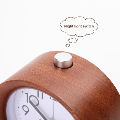 Solid Wood Silent Snooze Alarm Clock with Pointer(Round Dark) - Alarm Clocks by PMC Jewellery | Online Shopping South Africa | PMC Jewellery