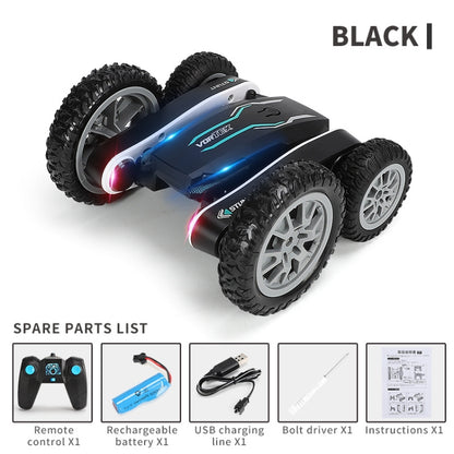 1:24 2.4G Flowering Stunt Car RC Double Deformation Remote Control Car Twisting Rotating Toy Car(Black) - RC Cars by PMC Jewellery | Online Shopping South Africa | PMC Jewellery