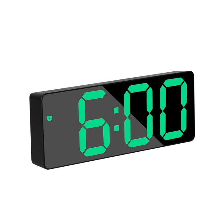 Mirror Bedside Alarm Clock Battery Plug-In Dual-Purpose LED Clock, Colour: Rectangle Black Shell (Black Surface green light) - Alarm Clocks by PMC Jewellery | Online Shopping South Africa | PMC Jewellery