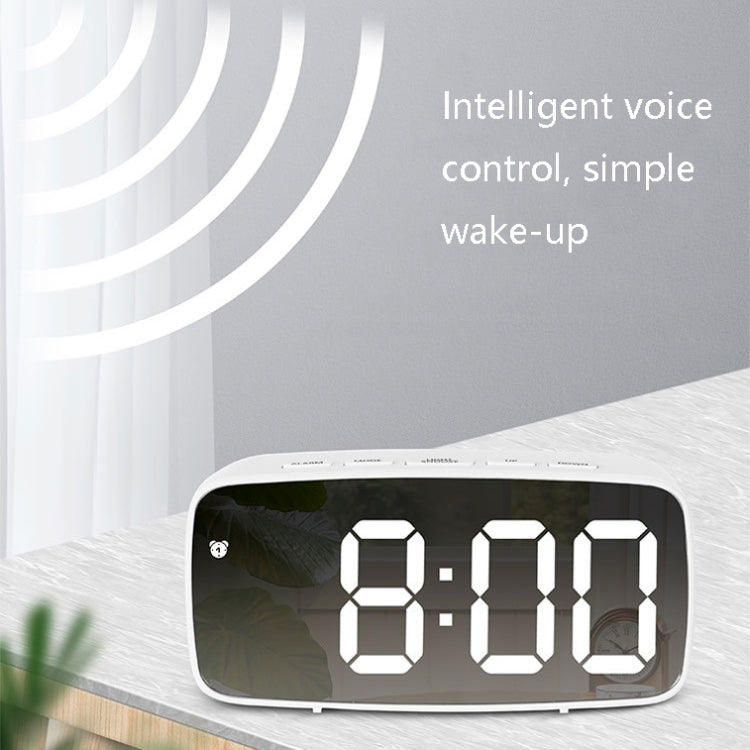 Mirror Bedside Alarm Clock Battery Plug-In Dual-Purpose LED Clock, Colour: Rectangle Black Shell (Black Surface green light) - Alarm Clocks by PMC Jewellery | Online Shopping South Africa | PMC Jewellery