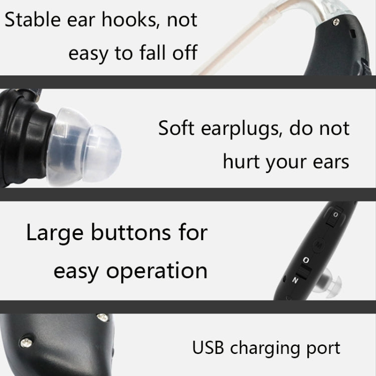 GM-105 Elderly Hearing Aid Sound Amplifier Intelligent Noise Reduction Sound Collector, Style: EU Plug(Fantasy Black) - Hearing Aids by PMC Jewellery | Online Shopping South Africa | PMC Jewellery