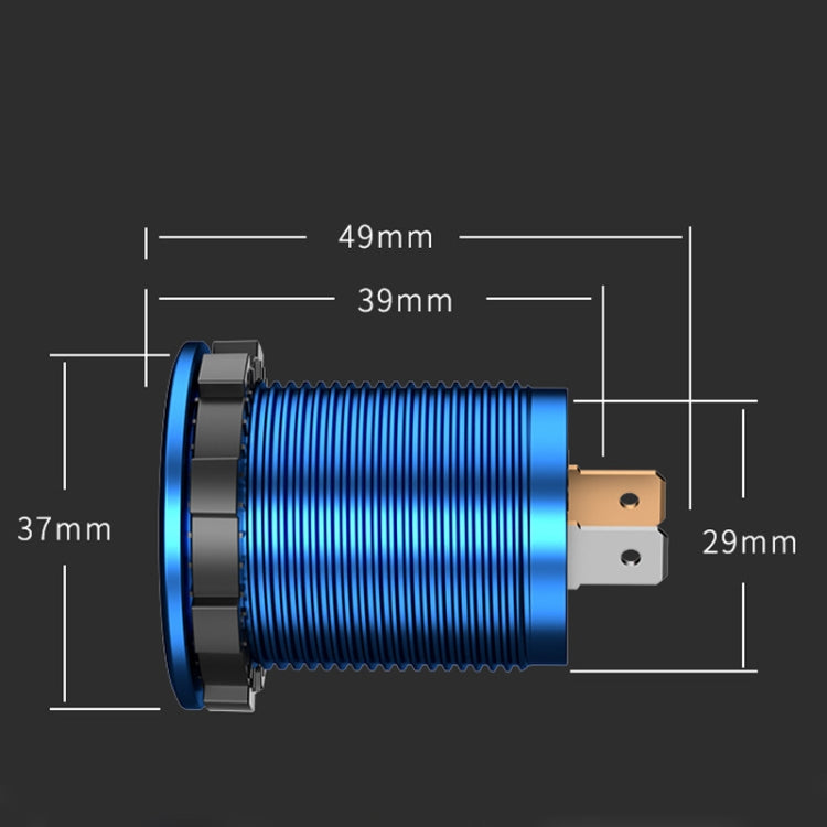 Car Motorcycle Modified USB Charger QC3.0 Metal Water-resistant Fast Charge(Red Shell Red Light) - DIY Modified Charger by PMC TechLife | Online Shopping South Africa | PMC TechLife