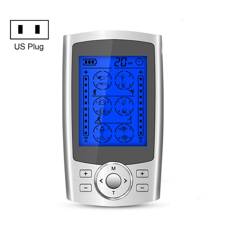 24-Mode Digital Electronic Pulse Massager Intelligent Whole Body Physical Therapy Meridian Massager, Specification: US Plug( Silver) - Massage & Relaxation by PMC TechLife | Online Shopping South Africa | PMC TechLife