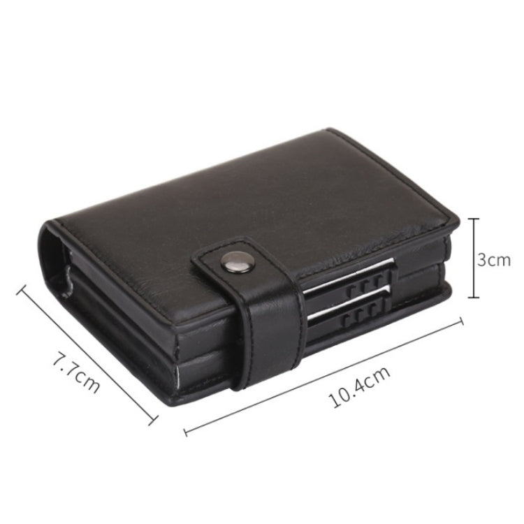 Dual Card Aluminum Alloy Card Box RFID Anti-Theft Wallet(Mad Horse Black) - Antimagnetic RFID Package by PMC Jewellery | Online Shopping South Africa | PMC Jewellery | Buy Now Pay Later Mobicred