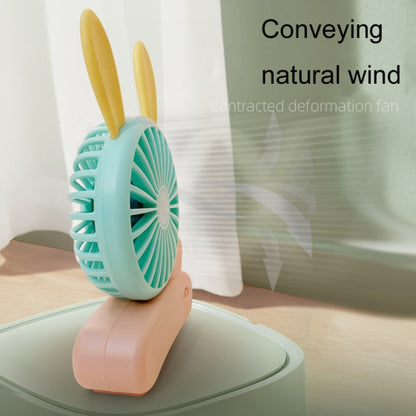 Cute Rabbit Foldable Fan USB Charging Color Matching Cartoon Portable Handheld Fan(Style 2) - Electric Fans by PMC Jewellery | Online Shopping South Africa | PMC Jewellery