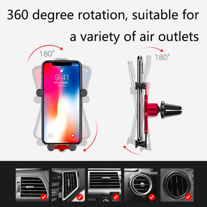 OATSBASF Car Air Outlet Gravity Mobile Phone Holder Snap-On Metal Bracket(Red) - Car Holders by OATSBASF | Online Shopping South Africa | PMC Jewellery