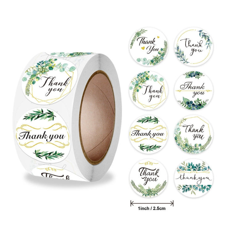 2 Rolls Thank You Floral Sticker Wedding Gift Decoration Label, Size: 2.5cm / 1inch(A-297) - Sticker & Tags by PMC Jewellery | Online Shopping South Africa | PMC Jewellery