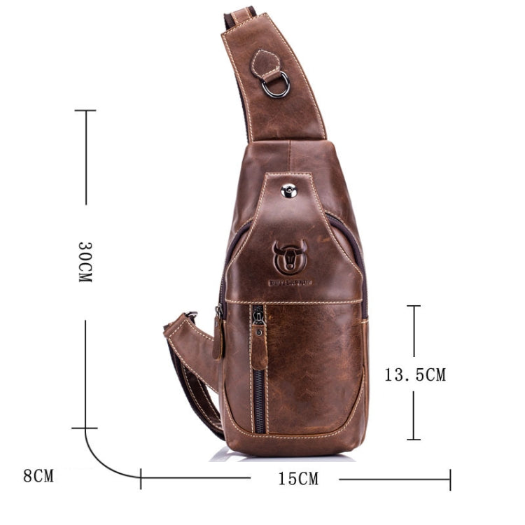 BULL CAPTAIN 019 Retro Men Leather Crossbody Shoulder Bag First-Layer Cowhide Chest Bag, Colour: Chestnut Brown + Buckle - Single-shoulder Bags by BULL CAPTAIN | Online Shopping South Africa | PMC Jewellery