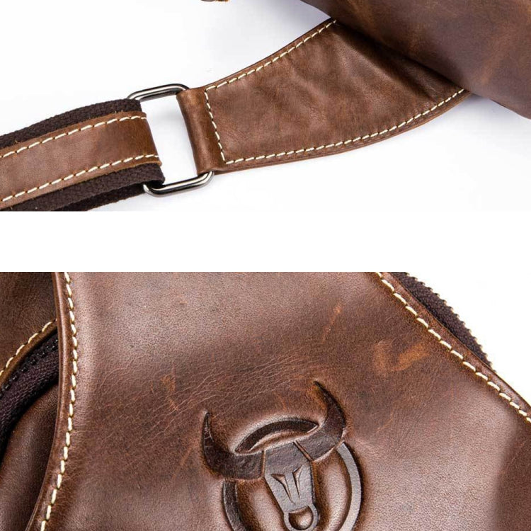 BULL CAPTAIN 019 Retro Men Leather Crossbody Shoulder Bag First-Layer Cowhide Chest Bag, Colour: Chestnut Brown + Buckle - Single-shoulder Bags by BULL CAPTAIN | Online Shopping South Africa | PMC Jewellery