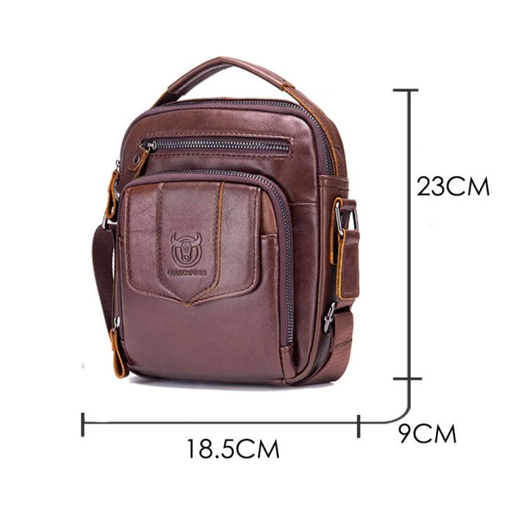BULL CAPTAIN 777 Men Leather Shoulder Bag First-Layer Cowhide Retro Large Capacity Satchel(Black) - free shipping - PMC TechLife - Order now!