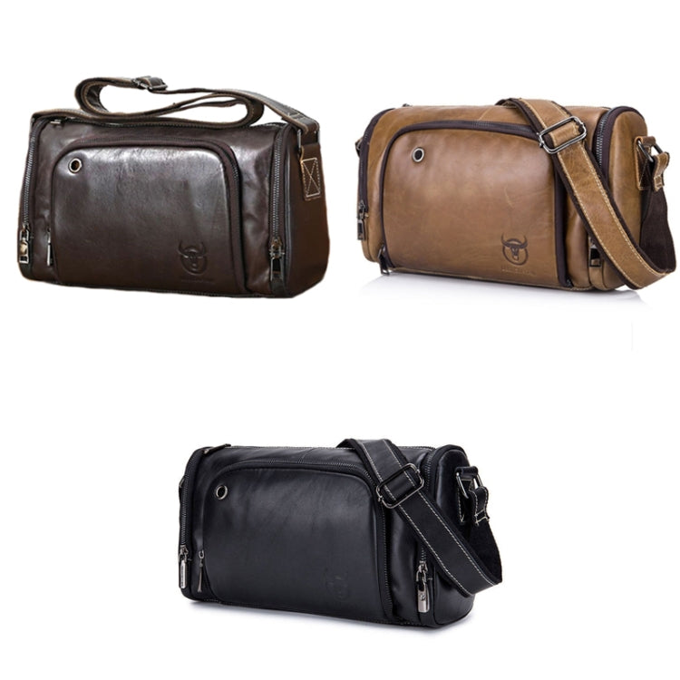BULL CAPTAIN HKDJB--001 Cowhide Messenger Bag Sports Men Single-shoulder Bag, Colour: Dark Brown - Single-shoulder Bags by BULL CAPTAIN | Online Shopping South Africa | PMC Jewellery