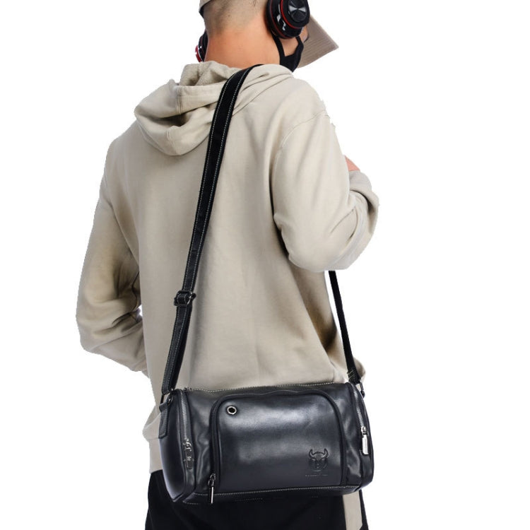 BULL CAPTAIN HKDJB--001 Cowhide Messenger Bag Sports Men Single-shoulder Bag, Colour: Dark Brown - Single-shoulder Bags by BULL CAPTAIN | Online Shopping South Africa | PMC Jewellery
