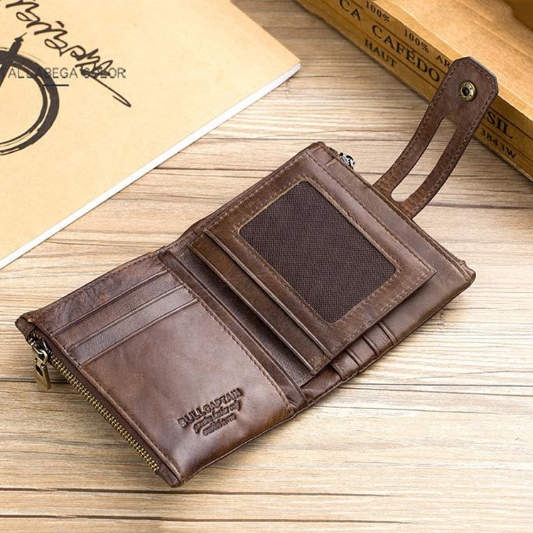 BULL CAPTAIN 021 Leather Men Vertical Wallet Short Multi-Function Wallet(Brown) - Wallets by BULL CAPTAIN | Online Shopping South Africa | PMC Jewellery